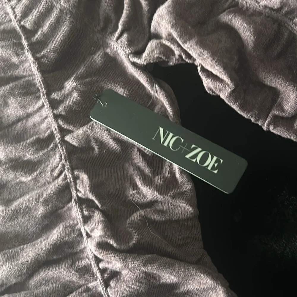 Brand new with tags, Nic and Zoe turtleneck, rouched plum sweater size Large - Picture 2 of 3
